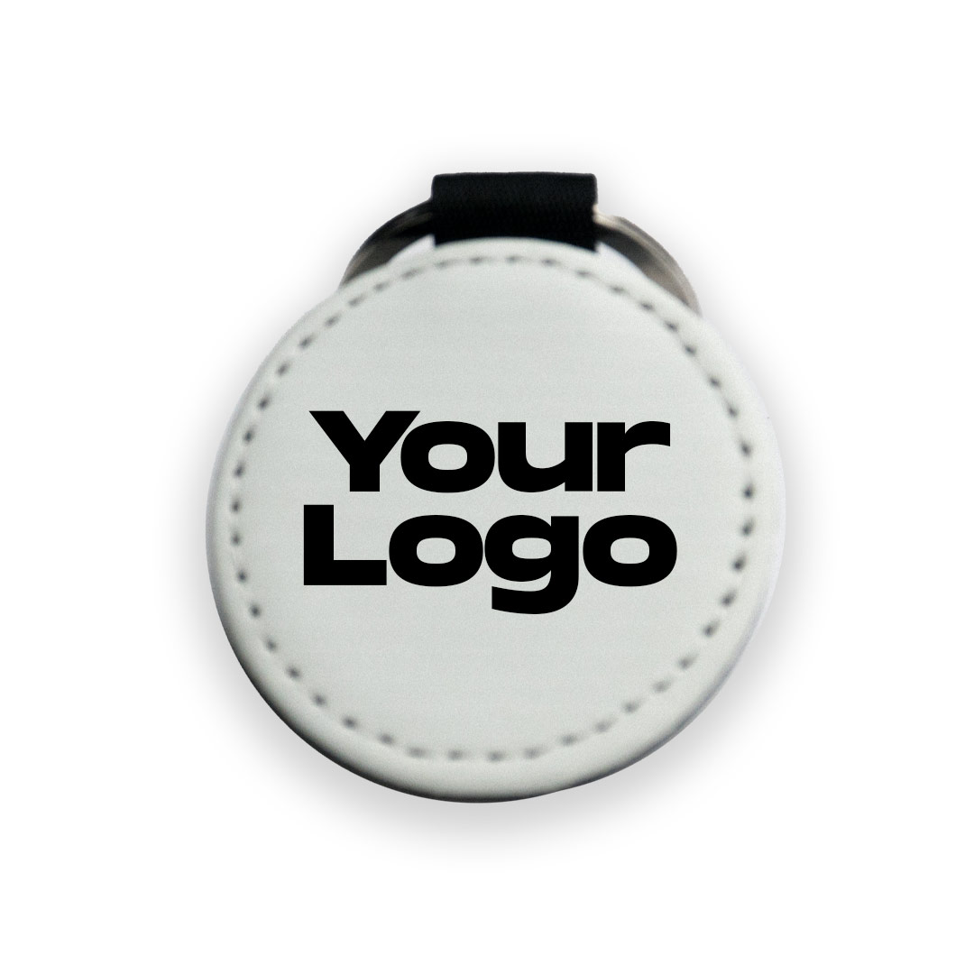 Faux Leather Photo Logo Keychain